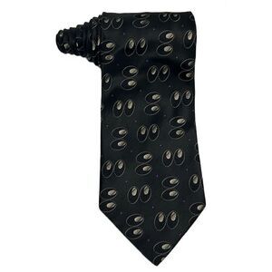 Hugo Boss Men's 100% Silk Black Purple Accents Tie Made In Italy‎ 58" X 4"